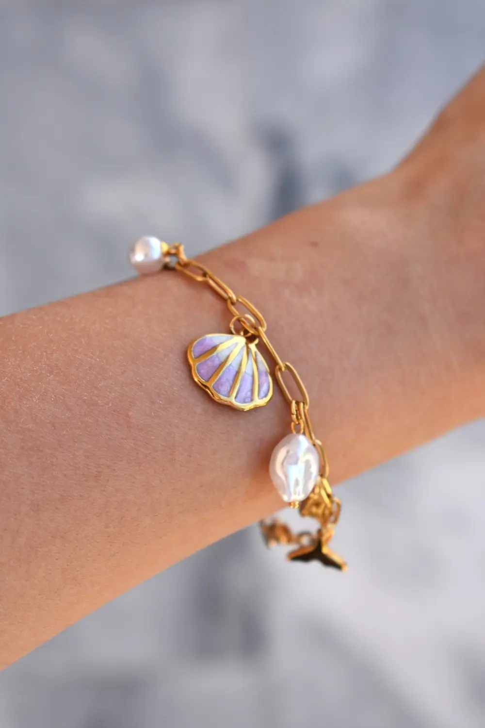 Lilac Shell Bracelet