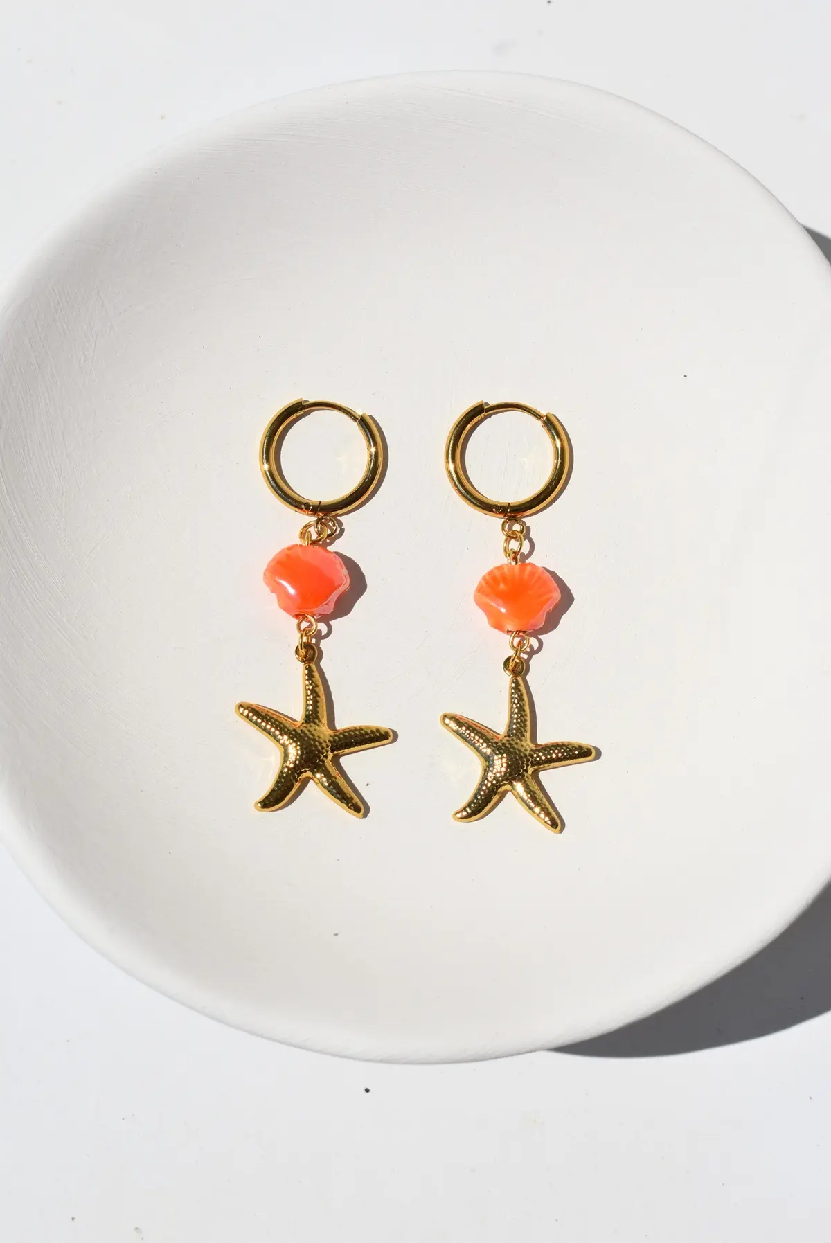 Orange Starfish Hoops