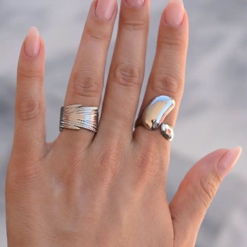Feather Ring Silver