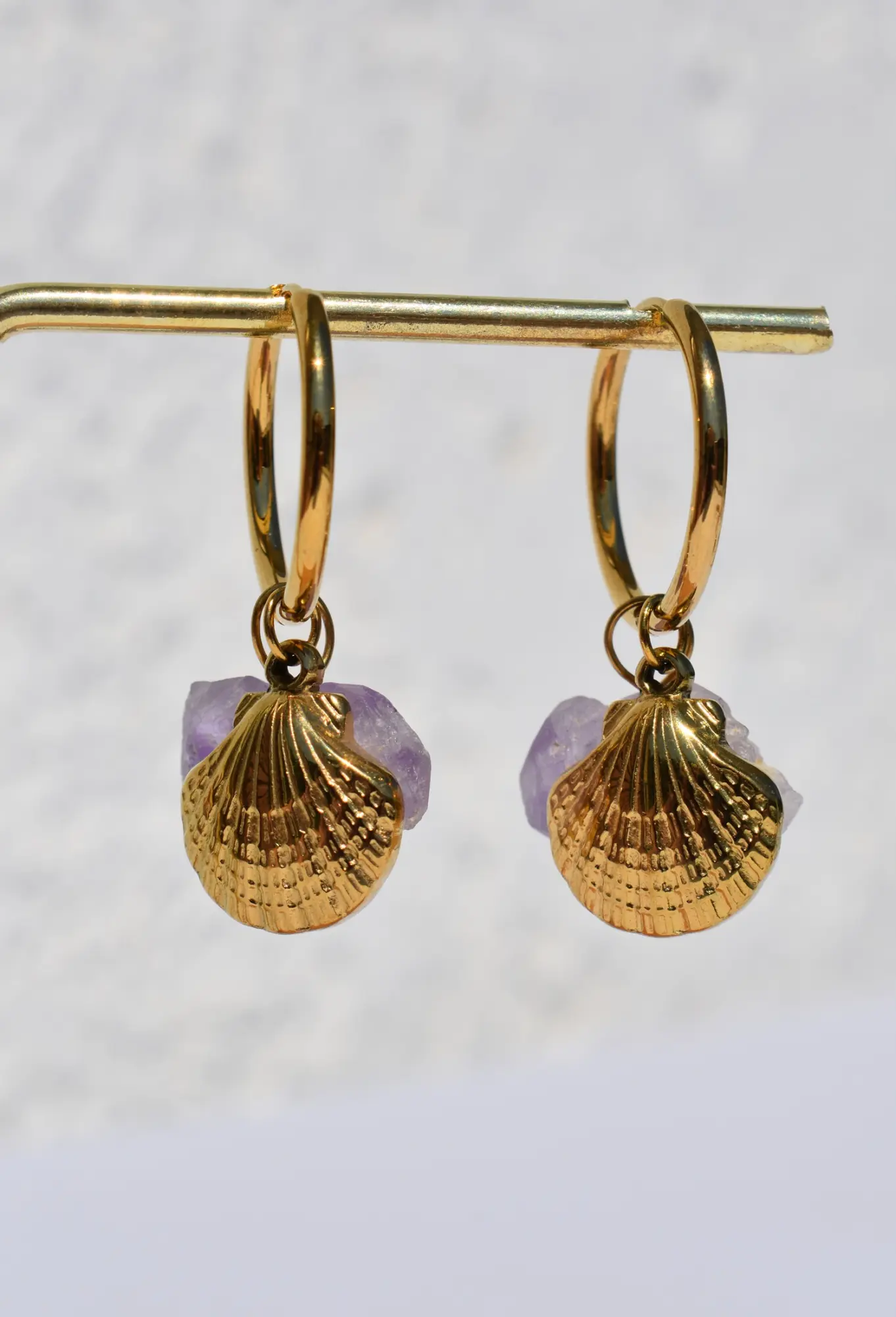 Amethyst Hoops